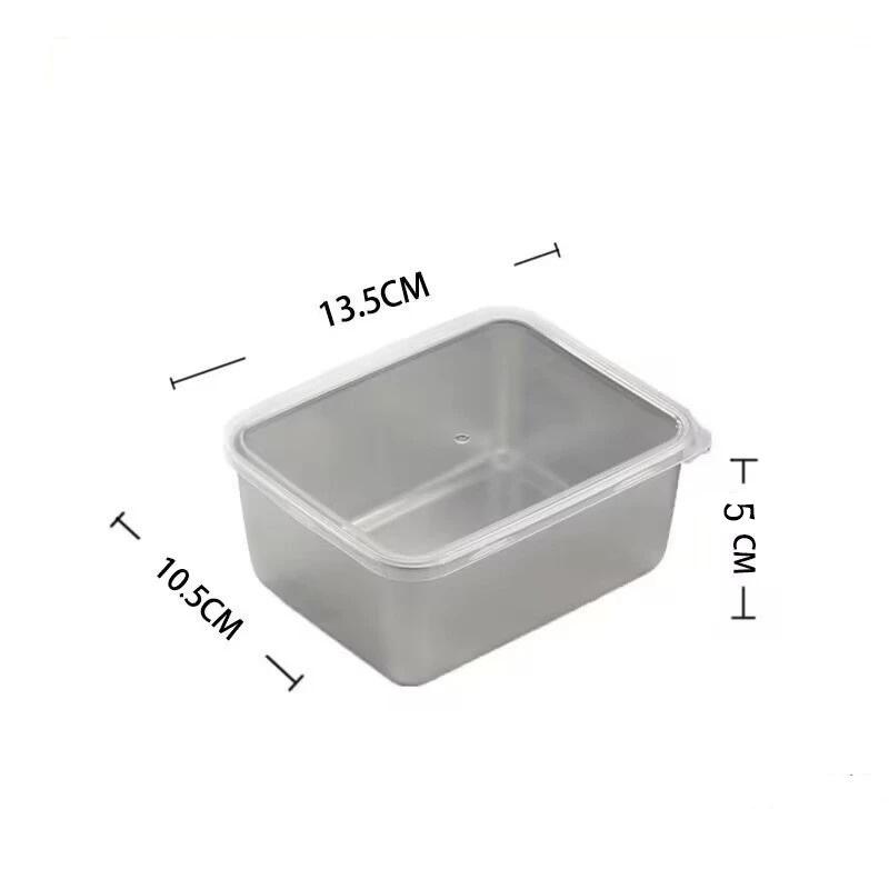 

Stainless Steel Rectangular Tray with Lid and Magnetic Fresh-Keeping Box 1 piece