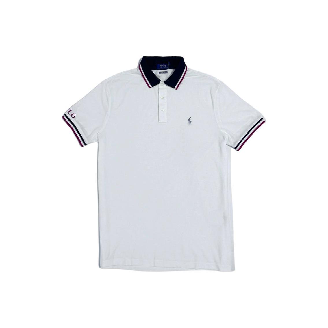 

Polo Ralph Lauren однотонная рубашка поло прямого кроя с буквенным принтом, мужские топы, белая 710790836-001 XL