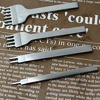 4 Stück Zinken-Lederhandwerkswerkzeug, DIY-Lederwerkzeuge, Locher, Nähte für Ledergürtel, Stanzwerkzeuge