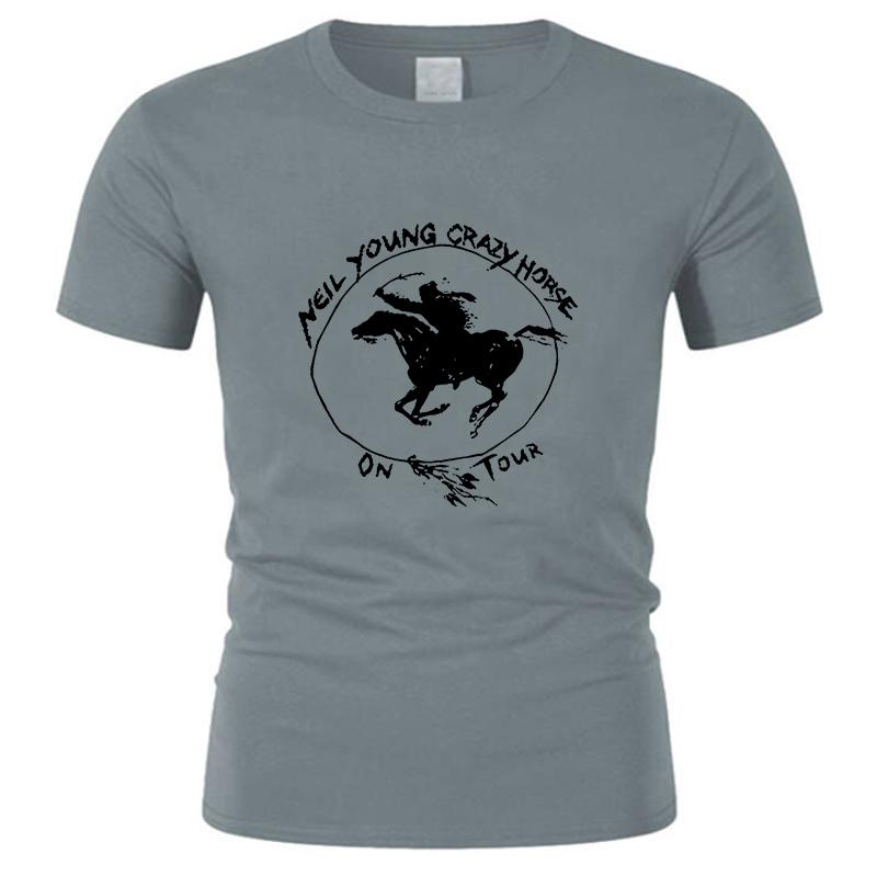 Καλοκαιρινό Ανδρικό T-shirt Βαμβακερό T-shirt Νέο Neil Young Crazy Horse Company Μόδα Unisex με εκτύπωση Μπλουζάκι Υψηλής Ποιότητας Ευρωπαϊκού Μεγέθους