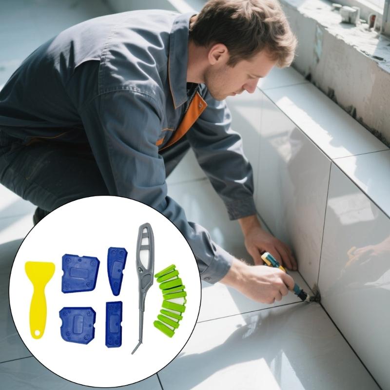 15Piece Sealant Application Tool Set Reusable Silicone Scrapers For Narrow Space Bathroom Kitchen Renovations