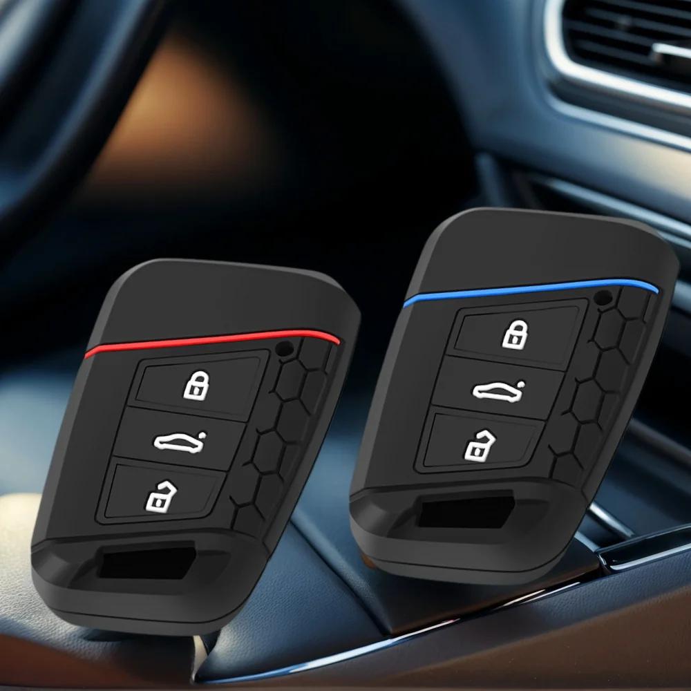 3 Button Silicone Remote Car Key Case Cover For VW PASSAT B8 Skoda Kodiaq Superb A7 Car Keyless Fob Shell Holder Protector
