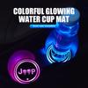 Car Luminous Water Cup Pad LED Atmosphere Light For Jeep Cherokee Patriot Liberty Wrangler JK JL Commander AKN1
