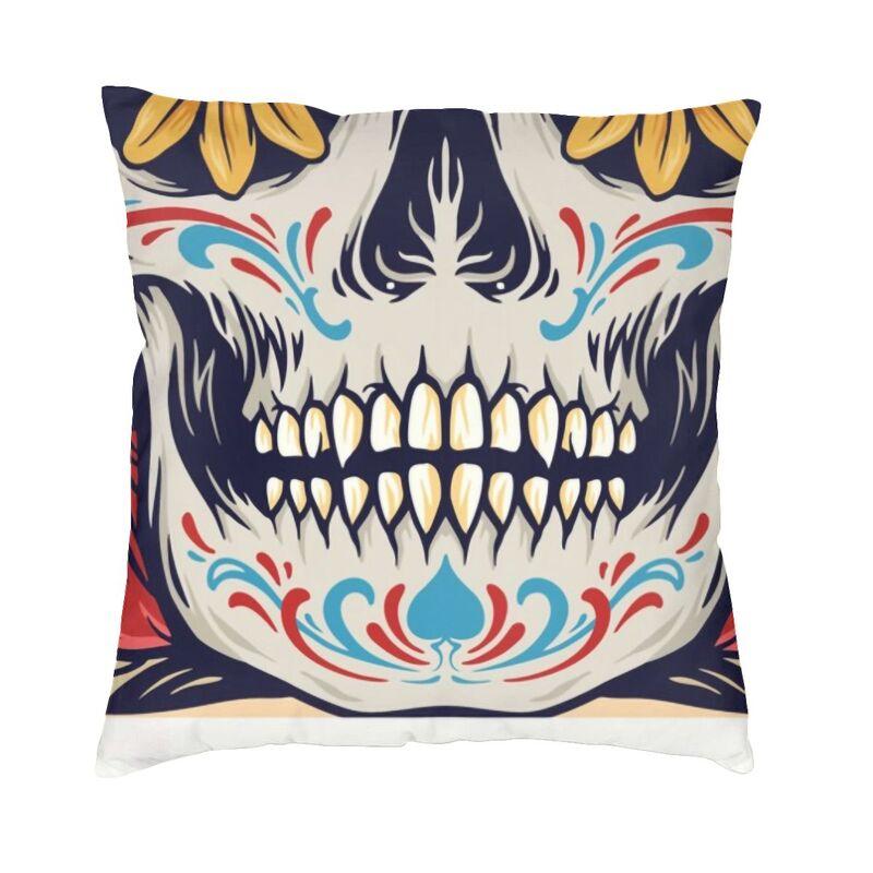 Luxury Day Of The Dead Throw Pillow Cover Home Decor Custom Square Mexican Sugar Skull Cushion Cover 45x45cm Pillowcover