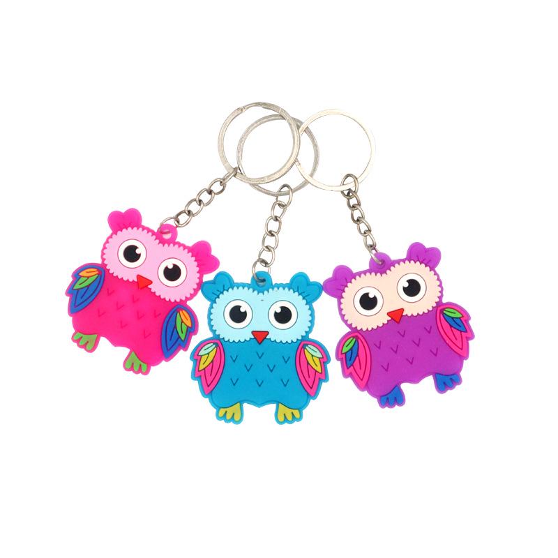 Jungle Animal Cartoon Keychain - Cute PVC Epoxy Pendant for Car Keys