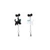 Silver Needle Asymmetrical Cartoon Cat Bowknot Earrings - Cute, Sweet Japanese & Korean Design