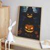 Halloween 5D DIY Diamond Art Painting Kit Pumpkin Jacko'lantern Home Wall Decor Handmade Gift Holiday Craft Ornament Decoration