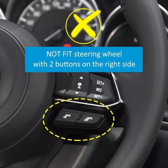 For 2017-2024 Mazda3 CX5 CX3 KF DK BN Carbon Fiber Car Steering Wheel Cover Trim