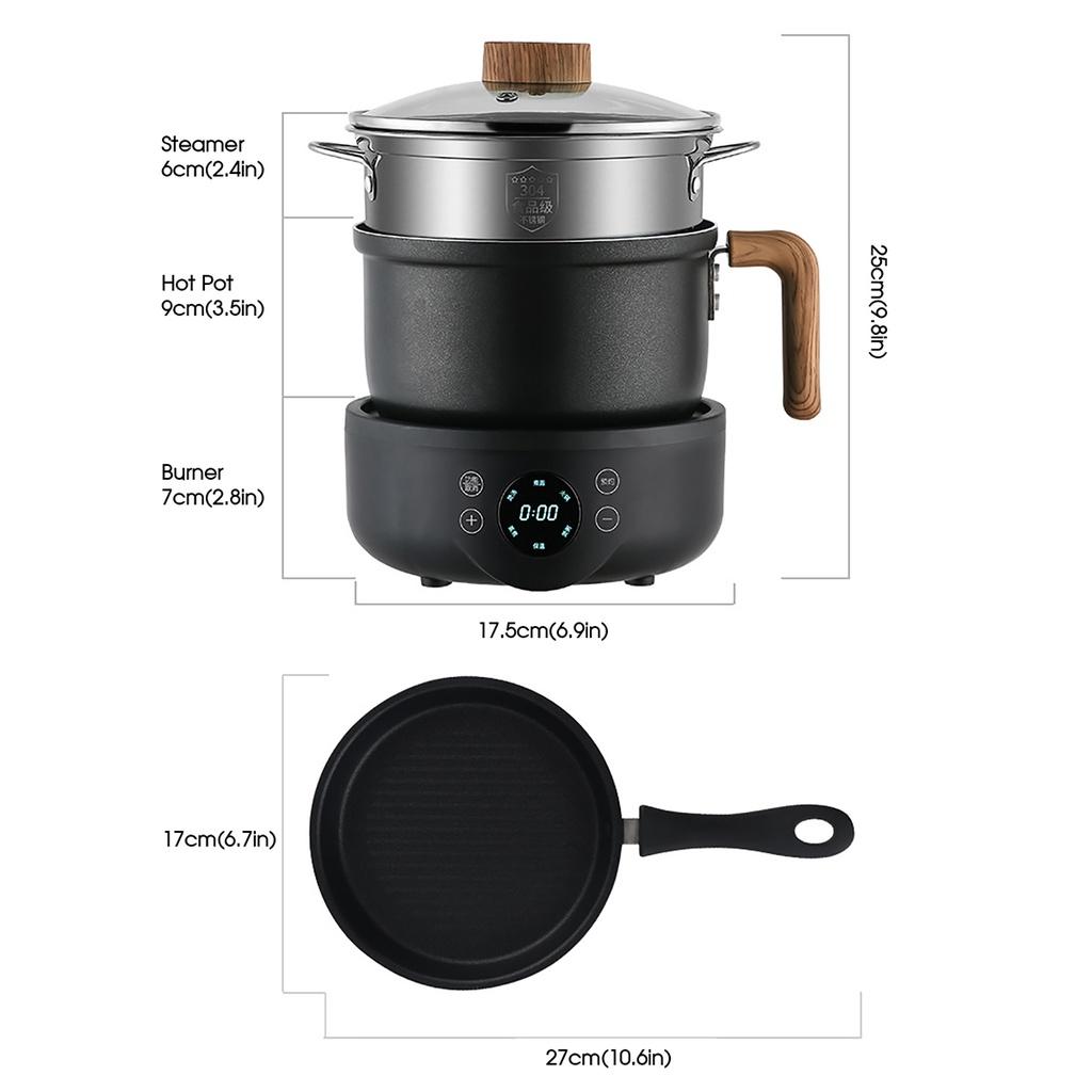 220V 1.8L Electric Cooker Multi-Function Household Intelligent Split Small Electric Pot Mini Cooker Electric Hot Pot Dormitory