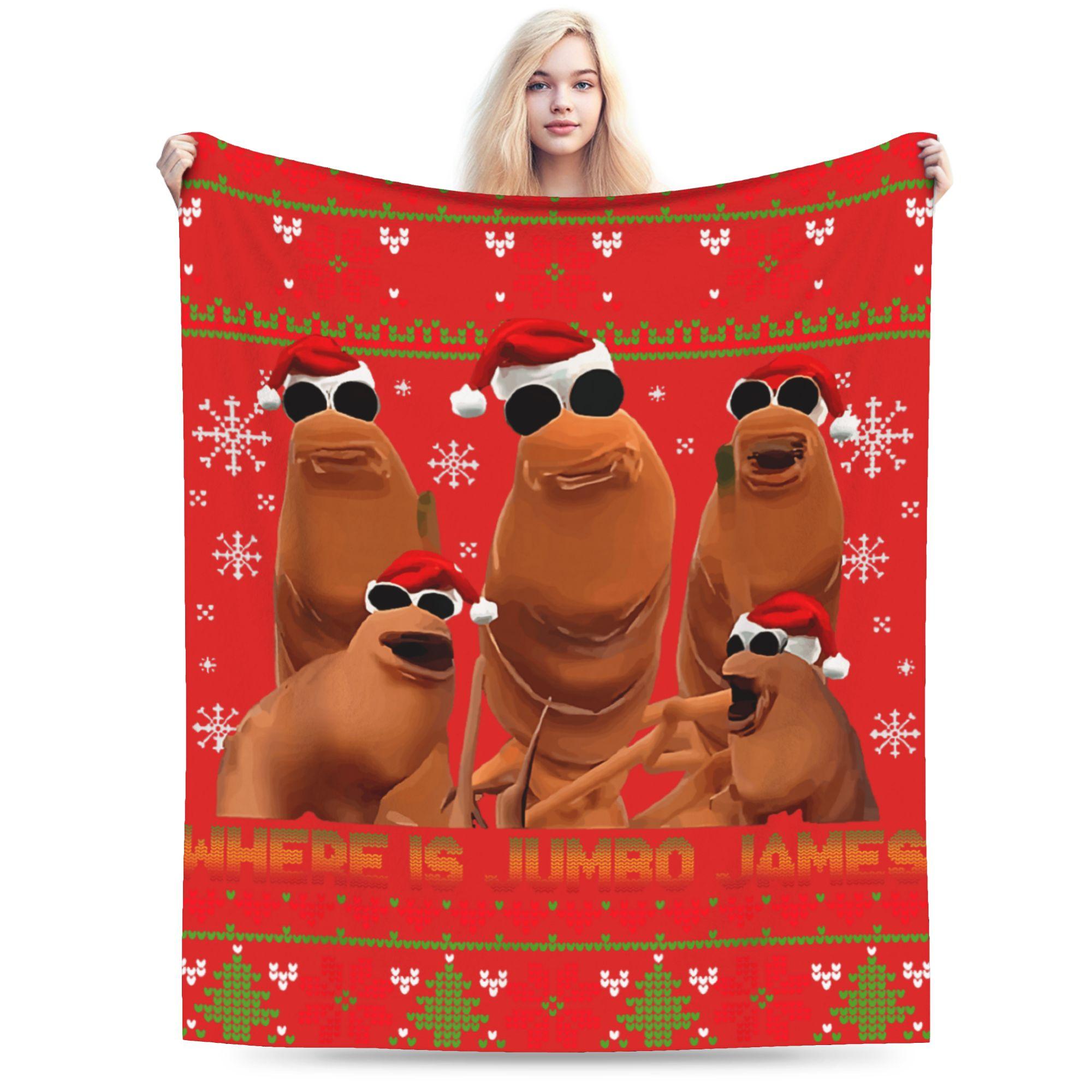 

Super Soft Blanket Funny Marcus The Worm Where is Jumbo James Ugly Christmas Throw Blanket Flannel Bedspread For Sofa Bed Cover 75x90cm