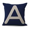 Simple Pure Color English Alphabet throw pillow cover with short plush print for living room sofa decoration cushion cover