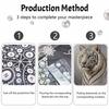 DIY 3D Pearl Diamond Painting Art Set Home Decor White Tiger Animal Art Set Wall Art
