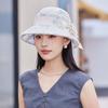Portable Thin Bow Sunshade Cap Folding Sunscreen Basin Hat Panama Hat Floral Fisherman Hat  Outdoor