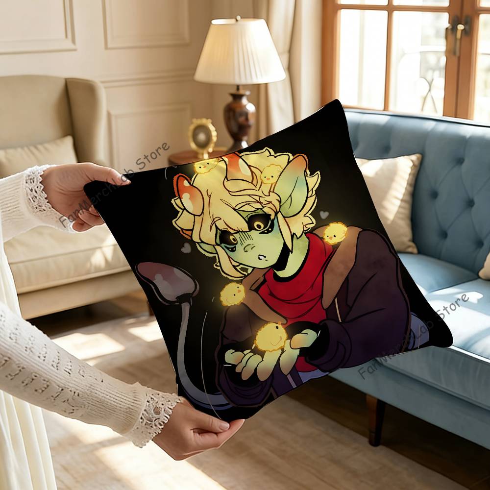 

MMushroom OOasis Anime Pillow Covers Cartoon Sofa Decorative Home Doublesided Printing Short Plush Cute Cushion Cover 30x30cm