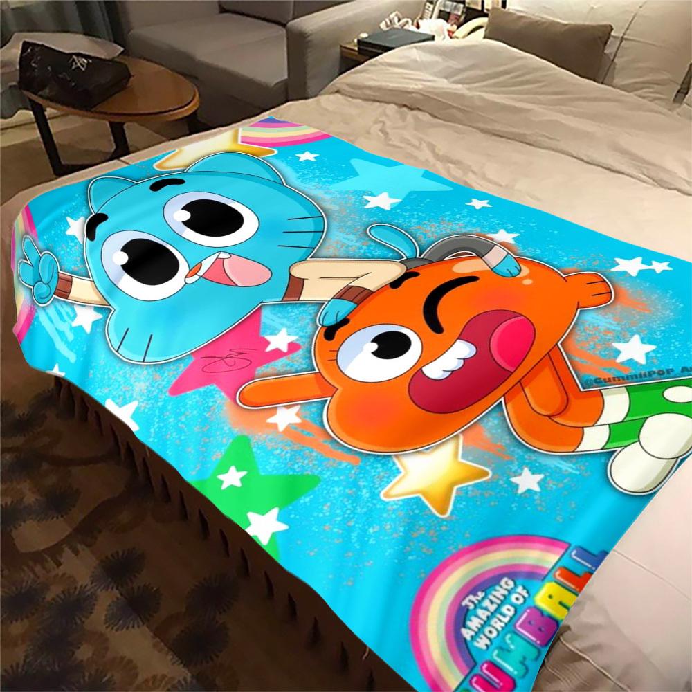 1Pc Gumball Print Flannel Blanket, High quality Digital Printing, Comfortable for All Seasons, Home DecorGifts821019
