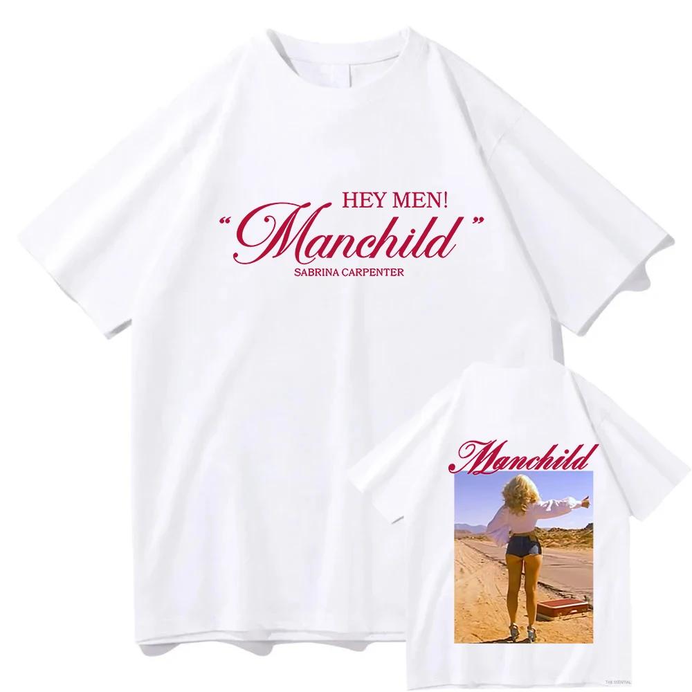 Sabrina Carpenter Manchild Print T-Shirt 2026 Mode Sänger Grafik T-Shirts Kurzarm Unisex Streetwear Sommer Damen Herren
