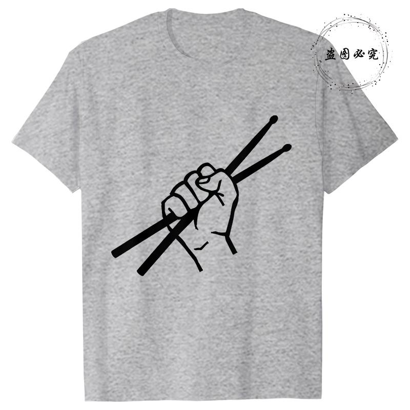 Mens T Shirt Drummer Drumsticks Graphic Y2k Tops Summer Short Sleeve Tees Harajuku Streetwear Unisex TShirt Women Clothing