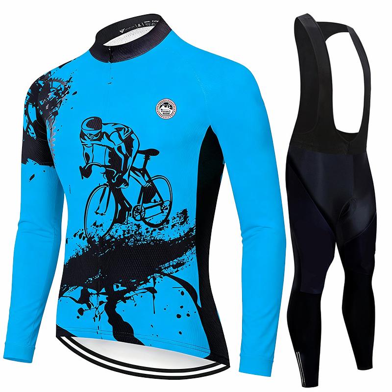 Team 2026 New Spring /Autumn Men Cycling Jersey Long Sleeve Set MTB Bike Clothing Maillot Ropa Ciclismo Racing Bicycle Clothes