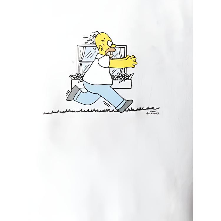 Off-White SS19 Bart Simpson Oversize Short Sleeve T-Shirt Men Tops White OMAA066S191850040188