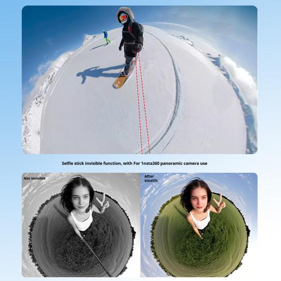 Selfie-Stick Verstellbare Verlängerungsstange Extra Lang Kompaktes Design Tragbar Actionkamera Selfie-Stick Zubehör