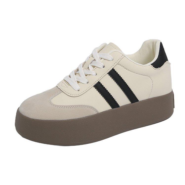 

Маленькие мужские красные немецкие кроссовки женские весенние 2025 новые ретро повседневные туфли на платформе из мягкой кожи с внутренней высотой 7 см 35