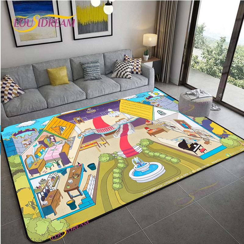 Alfombra Road Traffic Rout Map Carpet Living Room Sofa Coffee Table Bedroom Rugs Kitchen Kid Play Anti-slip Floor Mat Home Decor