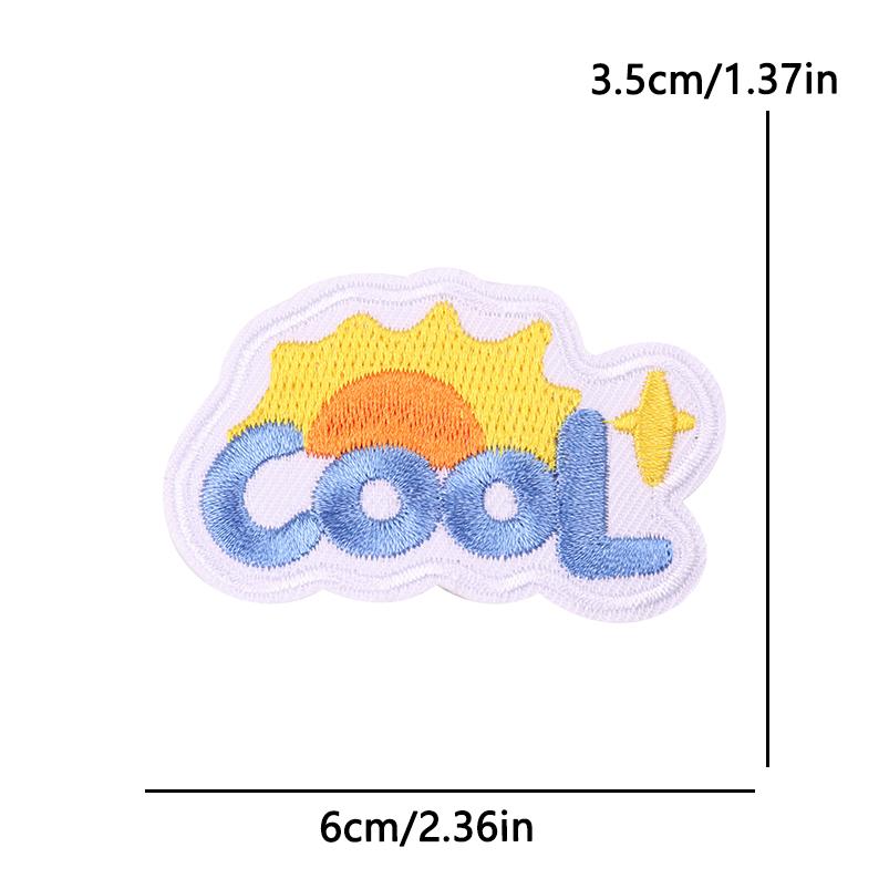 Positive Energy Letter Patch Cartoon Inspirational Quotes Embroidered Patches Iron On Patches For Jeans Jackets Sew Patch DIY