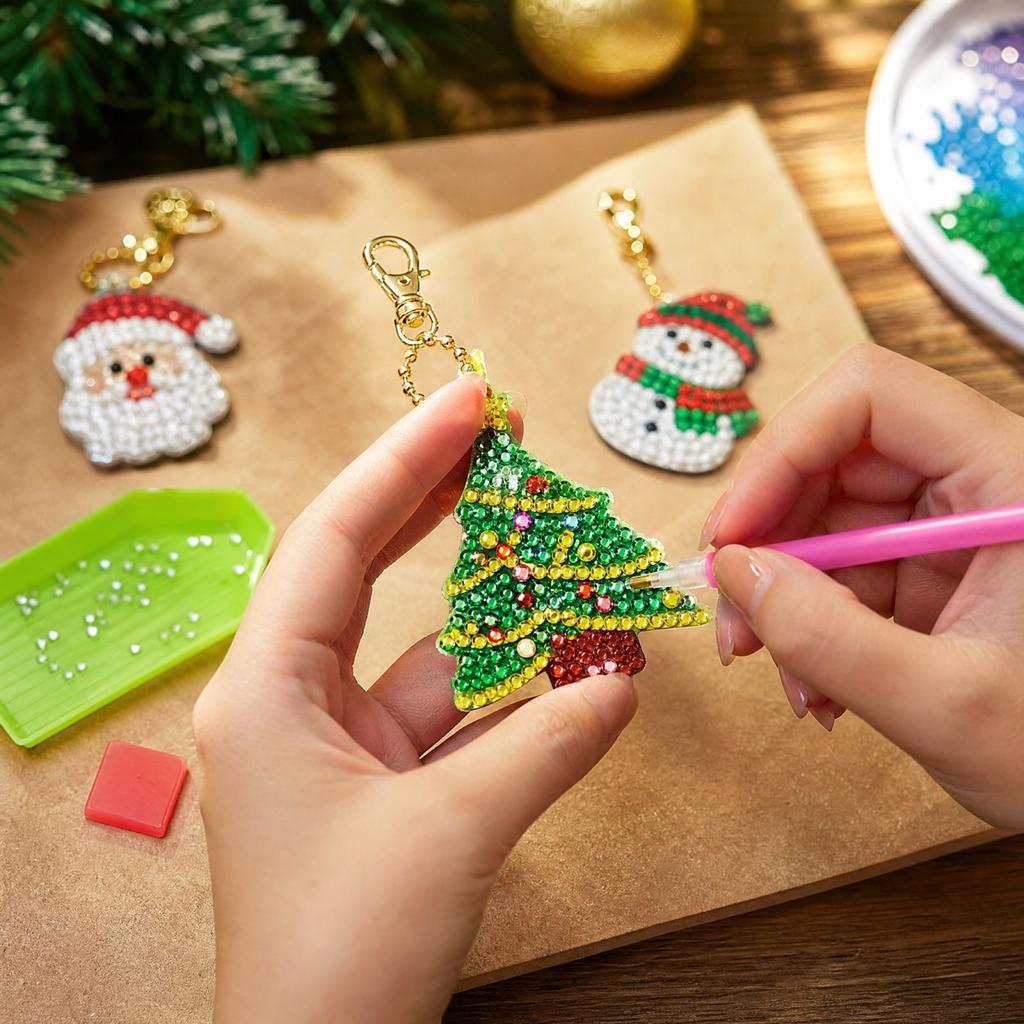 Keychain Kit for Christmas Halloween DIY Crafts, Ornament Material Set