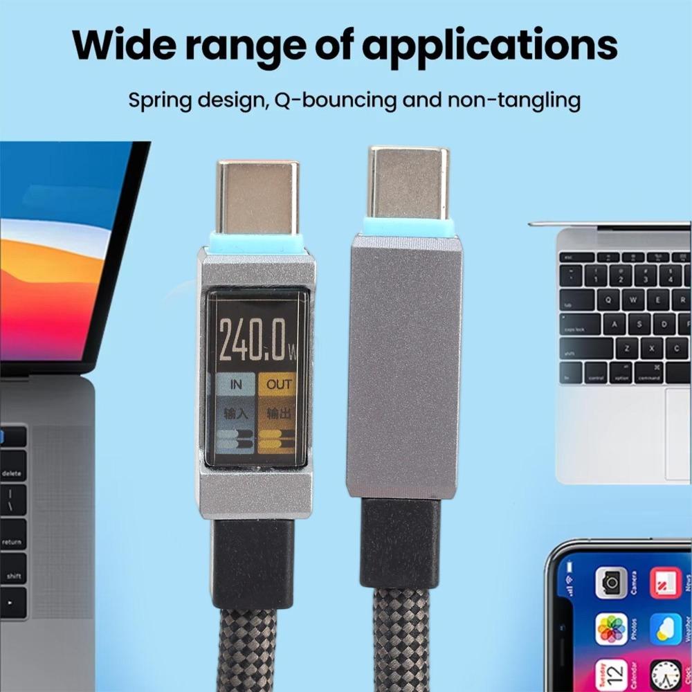 PD 240W USB C To Type C QC3.0 Fast Charging Cables Dual Type-C Charger Data Braided Cords for IPhone 17 16 15 Samsung Xiaomi