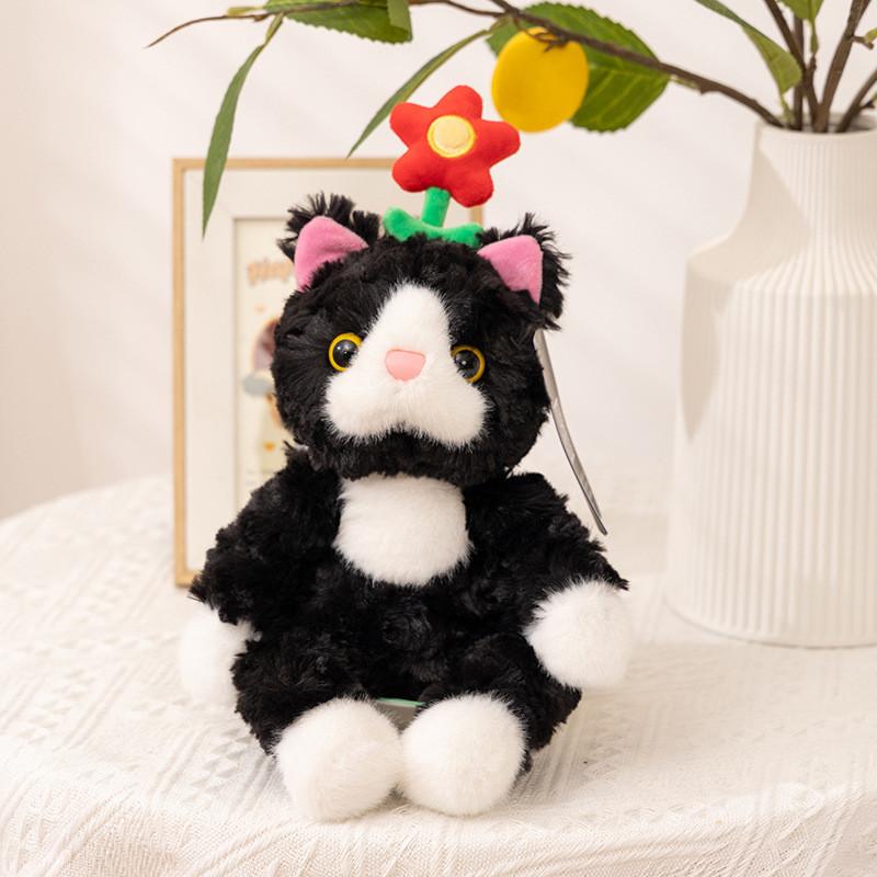 Lucky Cat Jin Bao Plush Toy With Flower Design For Kids Gift
