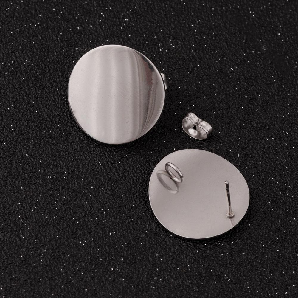 

20mm Stainless Steel Blank Post Earring Studs Base Pins With Earring Plug Findings Ear Back For DIY Jewelry Making Wholesale 20mm hole dia 5mm