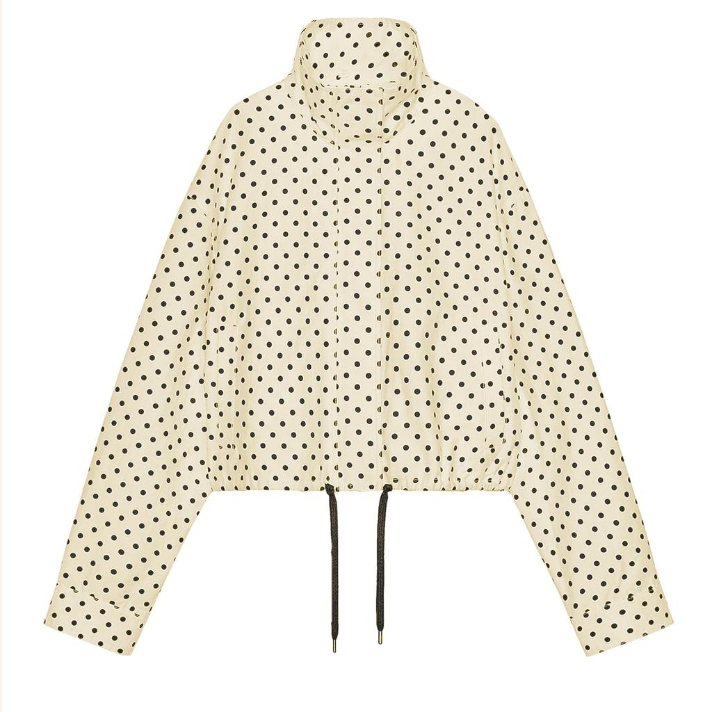 Γυναικείο Καθημερινό Κοντό Μπουφάν με Πουά και Τσέπη