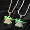 Gu Meng Cartoon Anhänger Halskette männlich Tropföl Leuchtend Außerirdischer Hip Hop Straße Internetstar Halskette