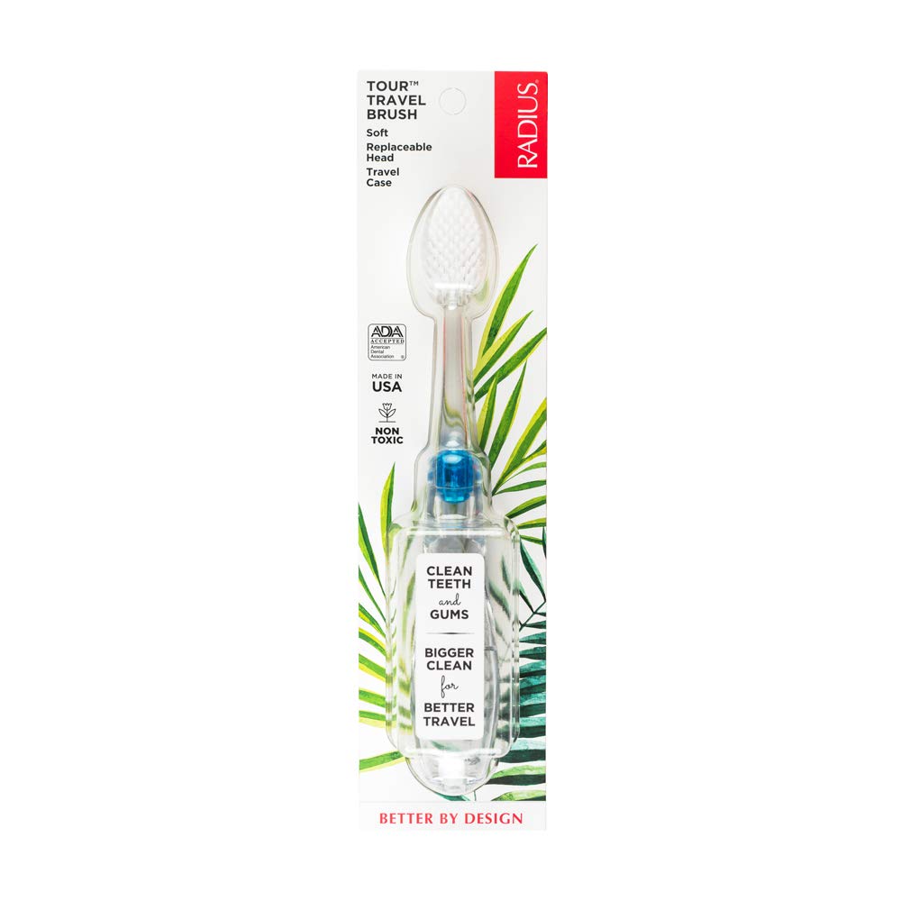 

[Зубная щетка Radius Travel] Портативная SDGs Экологичная Биопластиковая Широкая Головка (синий)