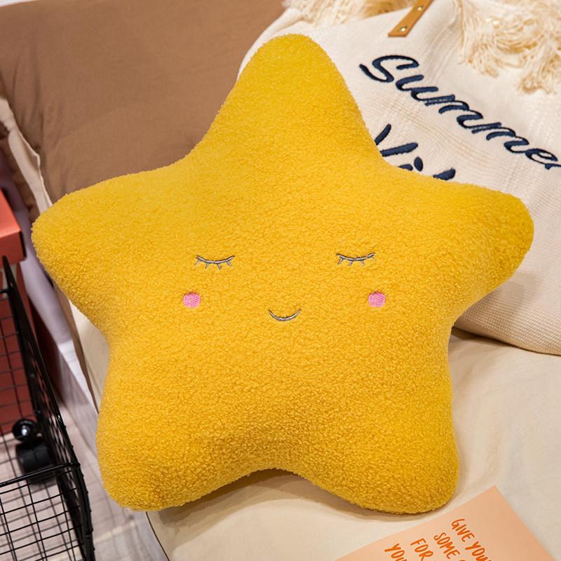 Fluffy Cloud Moon Raindrop Star Plush Toy Sofa Cushion Kids Room Decor 45cm White Round Eyes