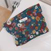 Retro Flower Pattern Canvas Cosmetic Bag Makeup Bag Travel Toiletry Accessories Organizer Pouch