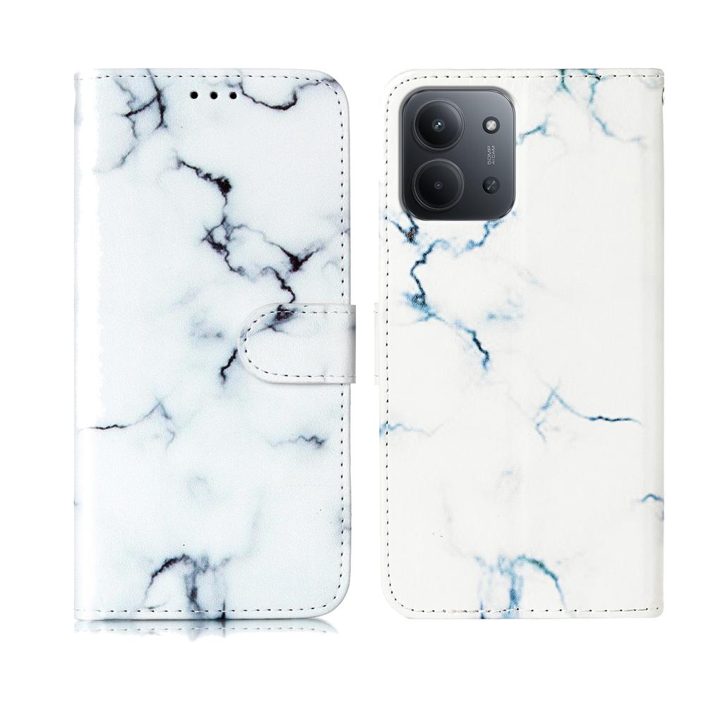 Dla Xiaomi Redmi Redmi 15C 4G (UE) (173mm)/15C 5G (UE) (173mm)/Poco C85 4G (173mm) Etui Marmurkowy Lakier Skórzane Etui na Telefon