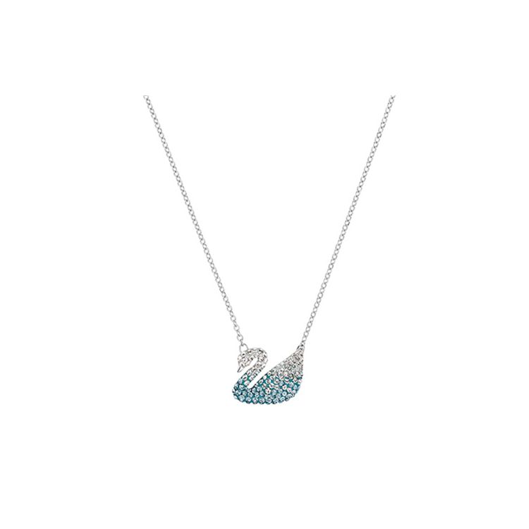 

Swarovski Gradient Blue Swan Iconic Swan Crystal Necklace Women necklace 5512095 Box (Random Color)