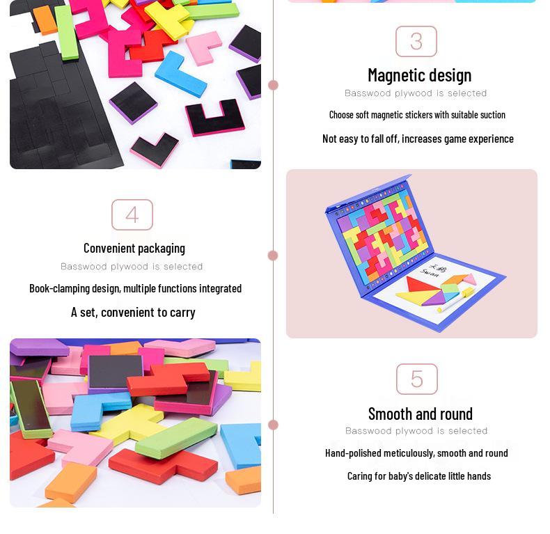 Kids' Educational Magnetic Tangram Puzzle Game - Early Learning & Teaching Aid for Preschool & Primary School
