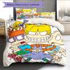 Rugrats  Pattern Bedding Quilt Set  Home Decoration  Gift (1 * Duvet Cover + 2 * Pillowcase  Without Core)