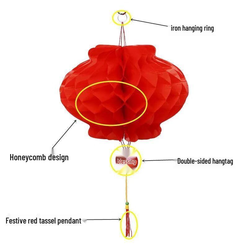 2025 New Year Plastic Honeycomb Lanterns