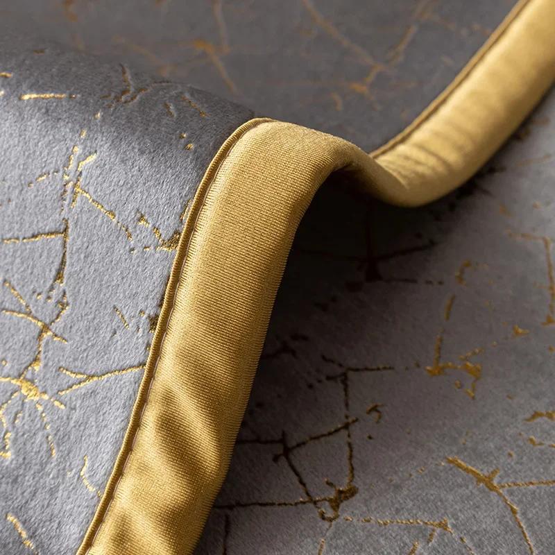 Gold Edged Leather Universal Sofa Cover Modern High-grade Sofa Cushion Non-slip Anti Chair Pad Satin Edging Recliner Cover Towel