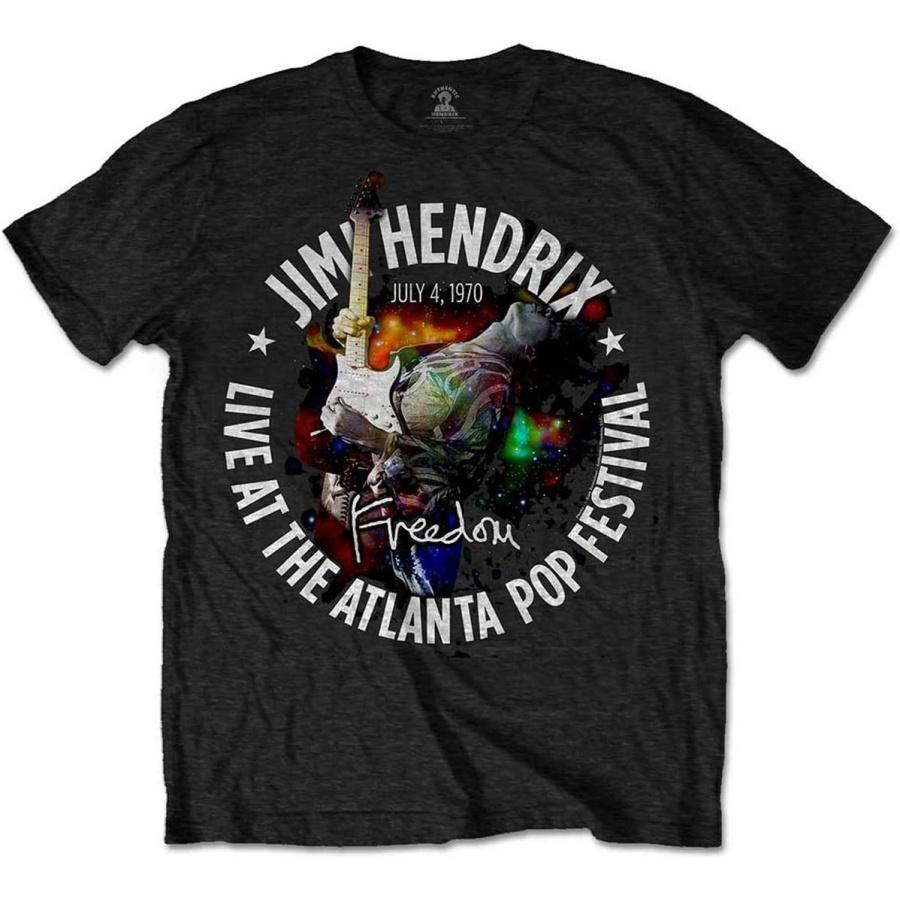 Jimi Hendrix Unisex Adult Atlanta Pop Festival 1970 T-Shirt (S) (Black) S