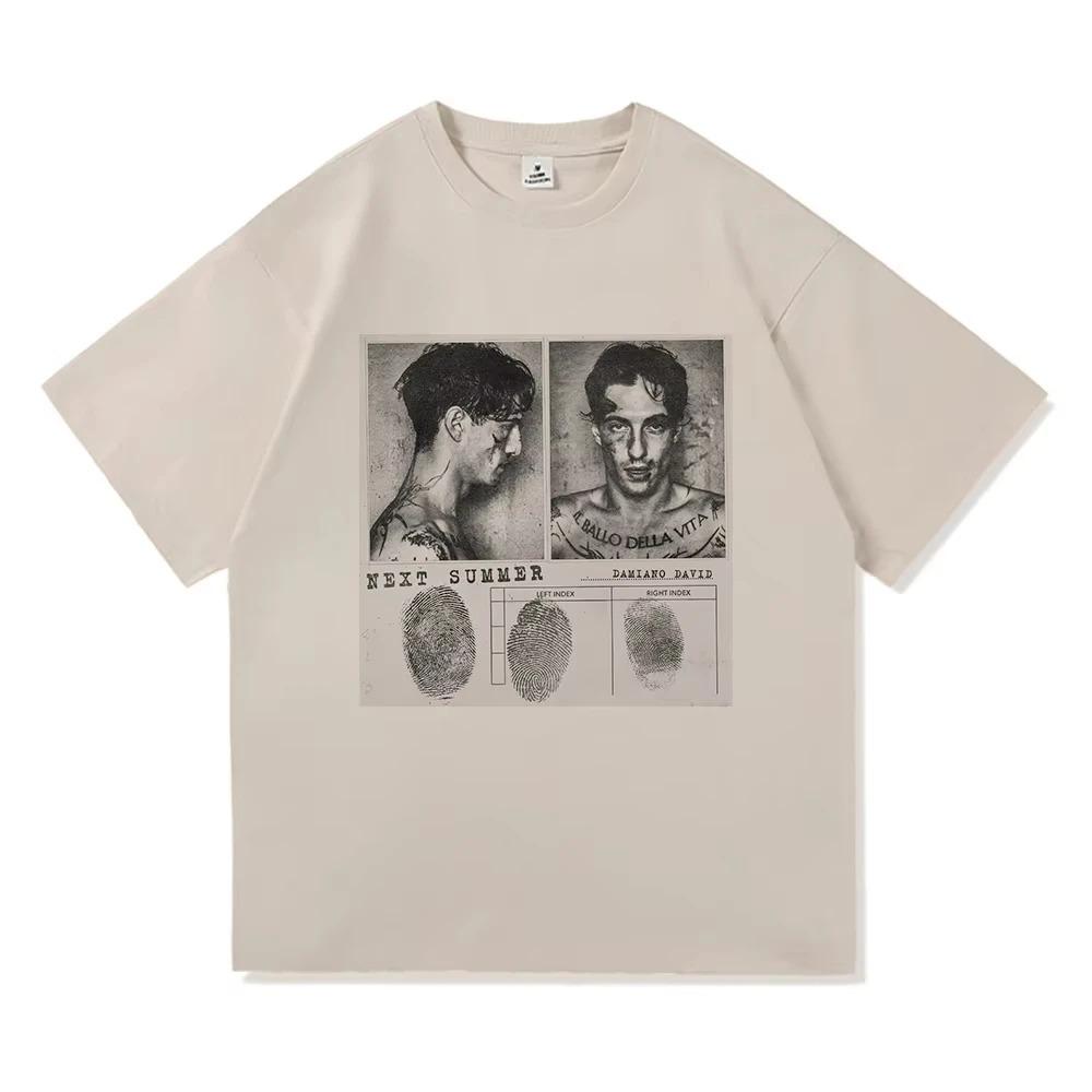 Damiano David Vtipná Malá Obavy Tričko Příští Léto 2025 Pánské Dámské Oblečení Harajuku Oblečení Vysoce Kvalitní Topy Bavlněná Trička