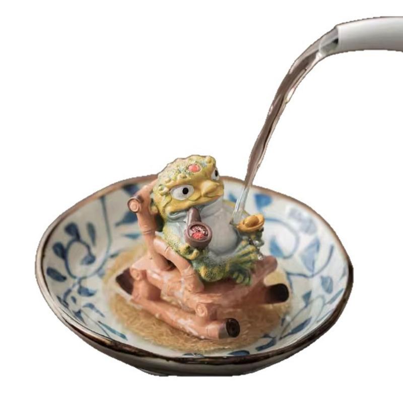 Resins Rocking Chair Frogs Teas Pet With Exquisites Craftsmanship Temperature Sensitive Color Changing For Home Decors