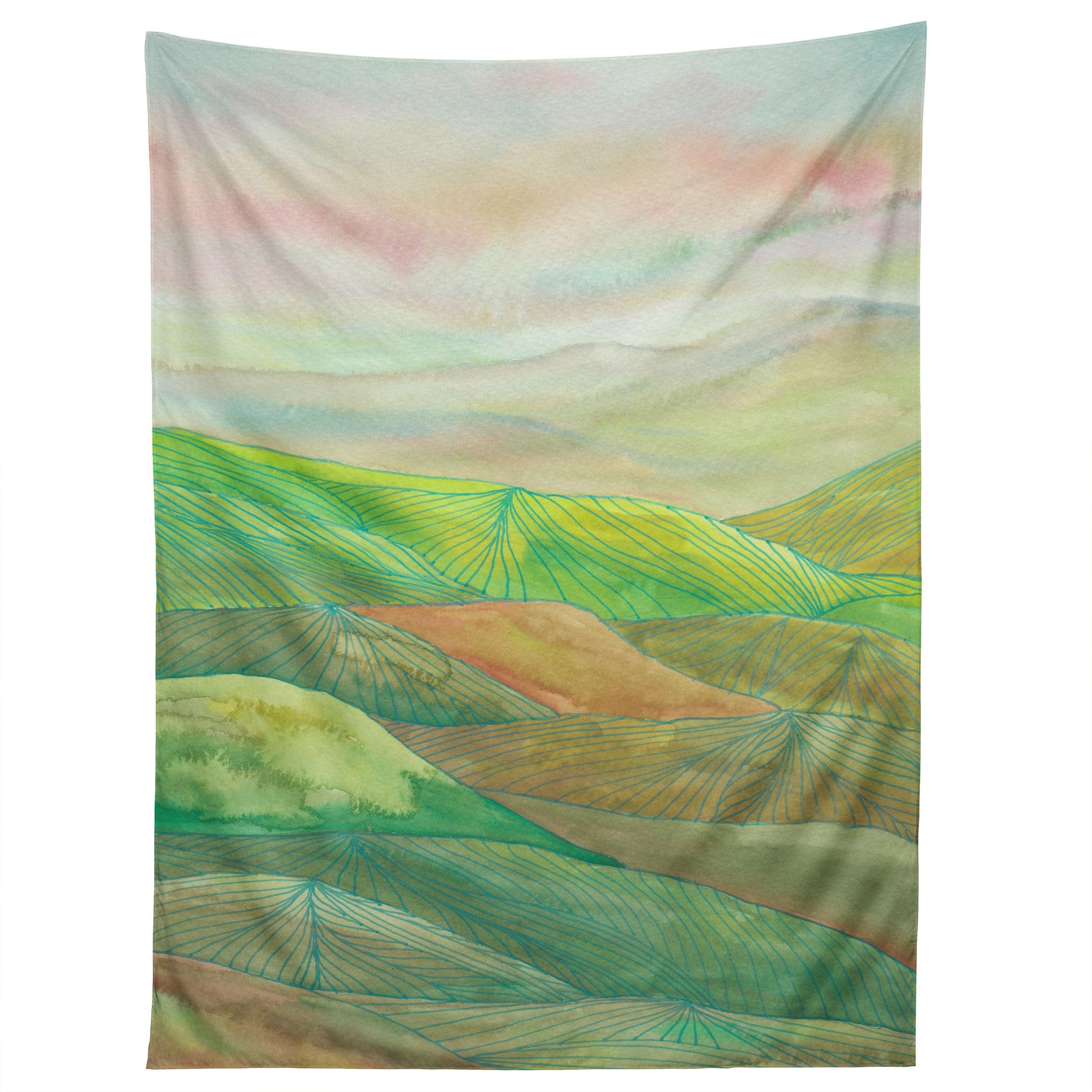 LINES IN THE MOUNTAINS VII tapestry 75x100