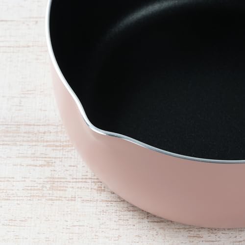 Pearl Metal HB-6659 18cm Yuhira Pan, Induction Compatible, All Heat Sources Compatible, Non-stick Coating, Pink, Natural Cook Pure