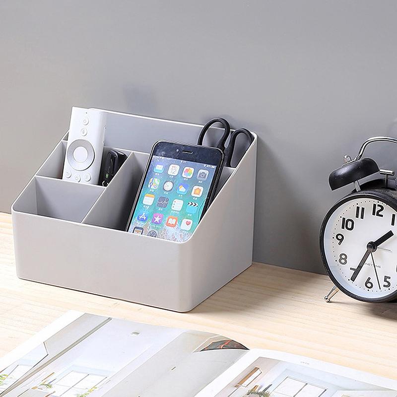 Simple Brush Colored Pen Marker Desktop Stationery Storage Box Multi-Functional Three Squares Desktop Sundries Storage Holder