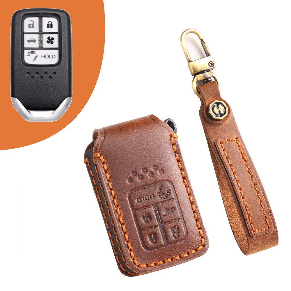 

Genuine Leather Key Case Cover for Honda Accord Civic XRV CRV Odyssey Fit Pilot HRV Ridgeline Keychain Holder