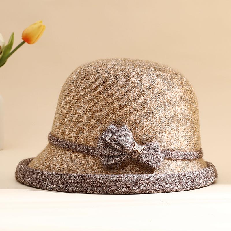 New Fashion Women's Hat Women's Autumn and Winter Versatile Basin Hat Medium Mother Crimping Top Hat Outdoor Casual Bucket Hat